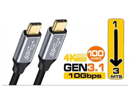 Cable USB 3.2 Gen2 C - C (thunderboldt) 100W 10 Gbps